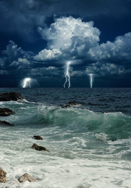 Storm Above Sea-Hurricane