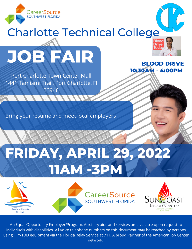 Charlotte Technical College job fair flyer